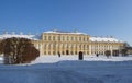 Wintery Schleissheim Palace and Baroque park of royal Wittelsbach family in OberschleiÃÅ¸heim, Bavaria, Germany